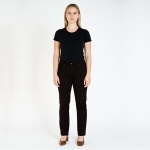 2/$30 Chico's Slim Chino Pants Chocolate Brown 4 Short #BAG5